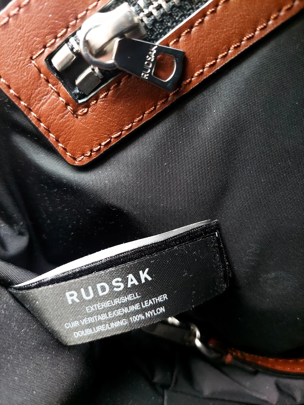 Rudsak Brown Leather Crossbody Bag with Chain Strap Shoulder Purse - Picture 9 of 11